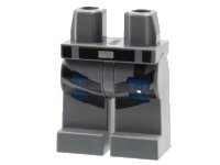 LEGO onderdeel Hips and Legs with Black Belt and Straps with Dark Blue Clips and Pouch Pattern 970c00pb0417
