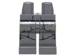 LEGO onderdeel Hips and Legs with SW Robe with Dark Tan Camouflage and Silver Dots Pattern (970c00pb0449)