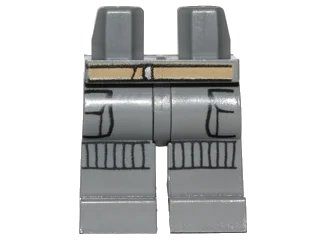 LEGO onderdeel Hips and Legs with Dark Tan Belt, Black  Pockets and Striped Knee Pads Pattern (SW Rebel Trooper) (970c00pb0604)