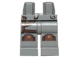 LEGO onderdeel Hips and Legs with SW Dark Brown Holster and Knee Pads Pattern (970c00pb0606)