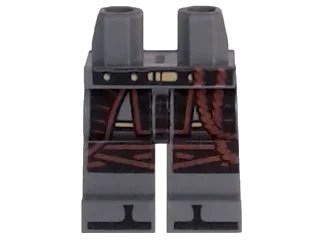 LEGO onderdeel Hips and Legs with Black and Gold Belt, Robe, Knee Straps and Black Zoris Pattern (970c00pb0657)