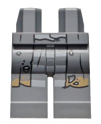 LEGO part Hips and Legs with Long Coattails, Light Bluish Gray and Dark Bluish Gray Stripes Pattern 970c00pb0982