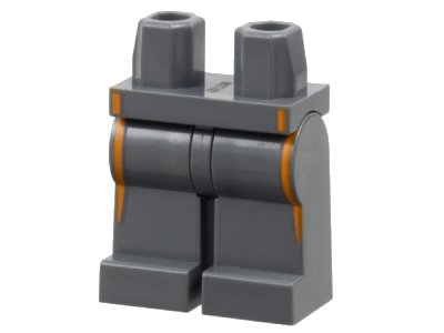 LEGO onderdeel Hips and Legs with Orange Stripes Pattern (970c00pb1616)