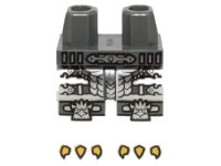 LEGO onderdeel Hips and White Legs with Silver Armor, Eagle Knee Pads and Yellow Talons Pattern 970c01pb31