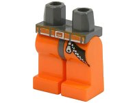 LEGO onderdeel Hips and Orange Legs with Zipper and Orange Belt Pattern 970c04pb01
