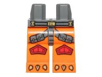 LEGO onderdeel Hips and Orange Legs with Gray Straps, Red Knee Pads and Gold Talons Pattern 970c04pb06