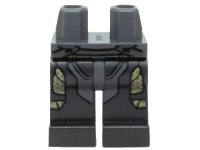 LEGO part Hips and Pearl Dark Gray Legs with Dark Bluish Gray Armor and Yellow Honeycomb Pattern 970c77pb05