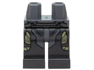 LEGO onderdeel Hips and Pearl Dark Gray Legs with Dark Bluish Gray Armor and Yellow Honeycomb Pattern (970c77pb05)