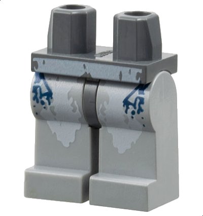 LEGO onderdeel Hips and Light Bluish Gray Legs with Atlantis Shark Pattern (970c86pb01)
