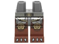 LEGO onderdeel Hips and Reddish Brown Legs with Metallic Armor, Gold Bee Hive Knee Pads and White Claws Pattern 970c88pb16
