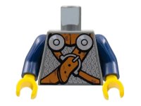 LEGO onderdeel Torso Viking Armor with 2 Shoulder Disks and Crisscross Belt Pattern / Dark Blue Arms / Yellow Hands 973pb0374c01