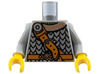 LEGO onderdeel Torso Viking Scale Mail and Diagonal Leather Belt Pattern / Light Bluish Gray Arms / Yellow Hands 973pb0377c01