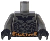 LEGO part Torso Batman Logo with Body Armor and Copper Belt Pattern / Dark Bluish Gray Arms / Black Hands 973pb0492c01