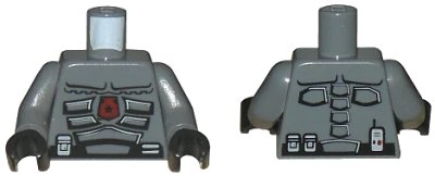 LEGO onderdeel Torso Space Police 3 Officer Pattern / Dark Bluish Gray Arms / Black Hands (973pb0575c01)