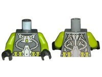 LEGO onderdeel Torso Atlantis Diver Two Hoses Pattern / Lime Arms / Black Hands 973pb0615c01