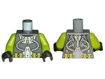 LEGO onderdeel Torso Atlantis Diver Two Hoses Pattern / Lime Arms / Black Hands (973pb0615c01)