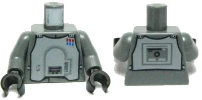 LEGO onderdeel Torso SW Imperial Officer 3 Pattern (Hoth) / Dark Bluish Gray Arms / Black Hands (973pb0625c01)