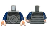 LEGO onderdeel Torso Armor with Large Disk and Chain Mail Pattern / Dark Blue Arms / Light Nougat Hands 973pb0647c01