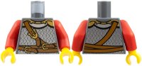 LEGO part Torso Castle Kingdoms Chest Strap and Belt Front and Back Pattern / Red Arms / Yellow Hands 973pb0680c01