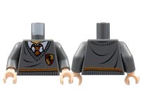 LEGO part Torso Harry Potter Sweater and Tie Gryffindor Stripe and Shield Pattern / Dark Bluish Gray Arms / Light Nougat Hands 973pb0744c01