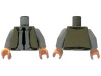 LEGO part Torso Harry Potter Vest Knit Herringbone with Black Tie Pattern / Light Bluish Gray Arms / Light Nougat Hands 973pb0944c01