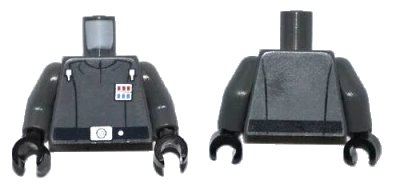 LEGO onderdeel Torso SW Imperial Officer 1 (Commander) with Black Belt Pattern / Dark Bluish Gray Arms / Black Hands (973pb1065c01)