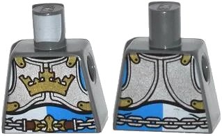 LEGO onderdeel Torso Castle King's Knight Breastplate with Crown, Chain Belt Pattern (973pb1509)