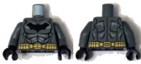 LEGO part Torso Batman Logo with Muscles, Light Bluish Gray Shadow and Gold Belt Pattern / Dark Bluish Gray Arms / Black Hands 973pb1839c01
