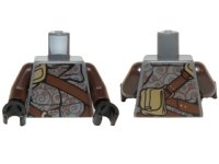 LEGO part Torso SW Shirt with Spirals, Reddish Brown Straps and Large Dark Tan Pouch Pattern / Dark Brown Arms / Black Hands 973pb2122c01