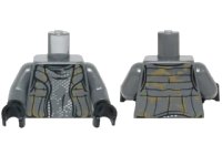 LEGO onderdeel Torso SW Vest with Dark Tan Camouflage over Shirt with Silver Dots Pattern / Dark Bluish Gray Arms / Black Hands 973pb2124c01