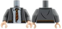 LEGO onderdeel Torso Cardigan Sweater with White Shirt with Wrinkles, Red and Gold Tie and Trim (Gryffindor) Pattern / Dark Bluish Gray Arms / Light Nougat Hands 973pb3934c01