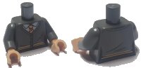 LEGO onderdeel Torso Female Outline Cardigan Sweater with White Shirt, Red and Yellow Tie and Trim (Gryffindor) Pattern / Dark Bluish Gray Arms / Light Nougat Hands 973pb3935c01