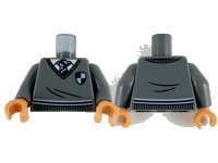 LEGO part Torso Harry Potter Sweater and Tie, Ravenclaw Shield and Stripe Pattern / Dark Bluish Gray Arms / Nougat Hands 973pb4124c01