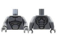 LEGO part Torso Armor, Silver and Black Panels and Contours Pattern / Dark Bluish Gray Arms / Dark Bluish Gray Hands 973pb4565c01