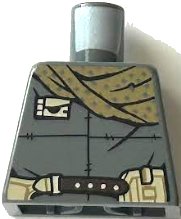 LEGO part Torso SW Shirt with Dark Tan Scarf, Belt with Pouch Pattern 973pb4649
