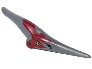 LEGO onderdeel Dinosaur Head Pteranodon with Eyes and Dark Red Marks Around Eyes and Head Pattern (98086pb03)