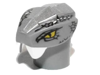 LEGO onderdeel Minifigure, Head, Modified Snake with Silver Scales Pattern (Chokun) (98148pb02)