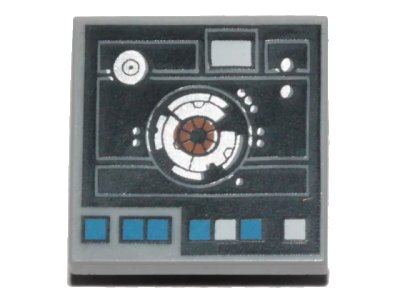 LEGO onderdeel Tile, Modified 2 x 2 Inverted with SW Astromech Droid Access Panel Pattern (11203pb085)