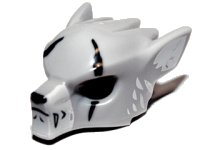 LEGO part Minifigure, Headgear Mask Wolf with Fangs, Scars and White Ears Pattern 11233pb01