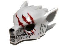 LEGO part Minifigure, Headgear Mask Wolf with Fangs, Stubble and Three Dark Red Gashes Pattern 11233pb03