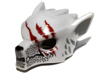 LEGO onderdeel Minifigure, Headgear Mask Wolf with Fangs, Stubble and Three Dark Red Gashes Pattern (11233pb03)