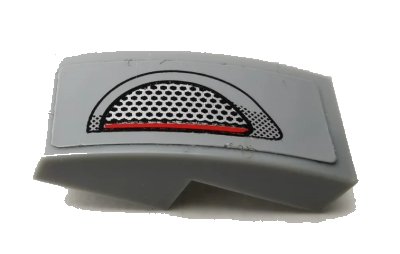 LEGO onderdeel Slope, Curved 2 x 1 x 2/3 with Headlight Pattern Model Right Side (Sticker) - Set 75910 (11477pb076R)