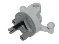 LEGO onderdeel Technic, Steering Wheel Hub Holder with 2 Pin Holes and 2 Tow Ball Arms with Dark Bluish Gray Wheel Hub 3 Pins Round (11949 / 92909) 11949C01