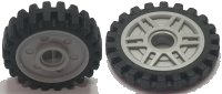 LEGO part Wheel 18mm D. x 8mm with Fake Bolts and Deep Spokes with Inner Ring with Black Tire 24mm D. x 7mm Matching Tread - Band Around Center of Tread (13971 / 61254b) 13971c02
