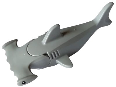 LEGO onderdeel Shark Hammerhead with Debossed Gills with Black Eyes and White Pupils Pattern (14518c03pb02)
