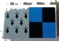 LEGO onderdeel Panel 1 x 4 x 2 with Side Supports - Hollow Studs with 8 Black Spires and Black and Blue Squares Pattern (Sticker) - Set 75956 14718pb017