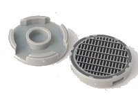 LEGO onderdeel Tegel, Rond 2 x 2 met Studs-Houder Onderkant met Fijn Mazenwerk Roosterdeksel Patroon 14769pb003