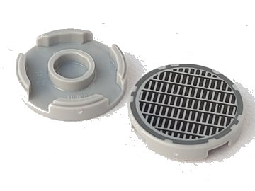 LEGO onderdeel Tegel, Rond 2 x 2 met Studs-Houder Onderkant met Fijn Mazenwerk Roosterdeksel Patroon (14769pb003)