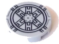 LEGO part Fliese, Rund 2 x 2 mit unterer Noppeh-Halter mit schwarzem SW Tie Fighter-Muster 14769pb025