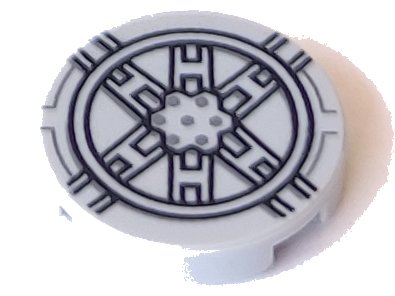 LEGO onderdeel Tegel, Rond 2 x 2 met Onderste Stud Houder met Zwart SW Tie Fighter Patroon (14769pb025)